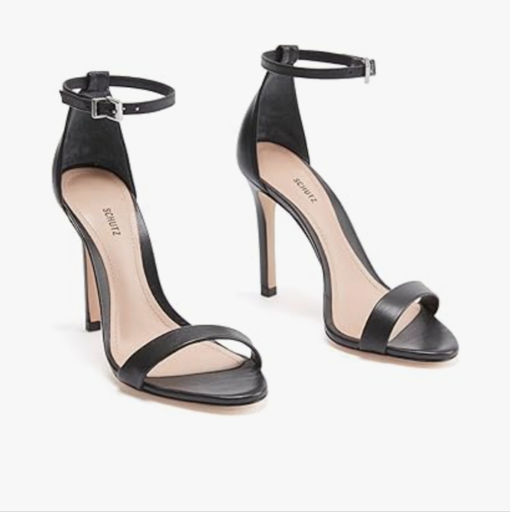 Schutz Cadey-Lee Sandals In Black Leather